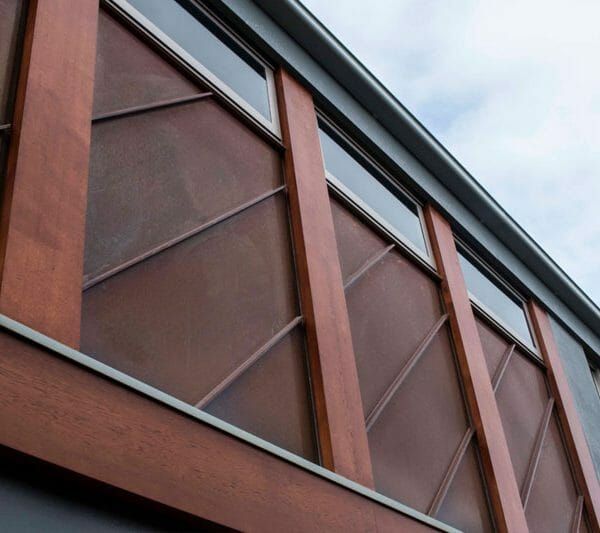 natural copper standing seam metal cladding