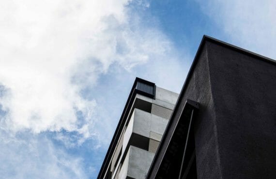Interlocking cladding in COLORBOND® Nightsky® at Alto Apartments, Melbourne