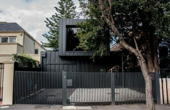 Standing Seam cladding in Elval Black Aluminium at Ralston House, Melbourne