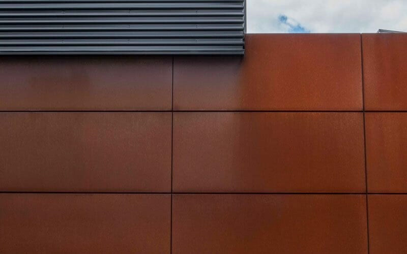 Custom Profile, Cassette Panel cladding in BlueScope® Weathering Steel at New Street House, Melbourne