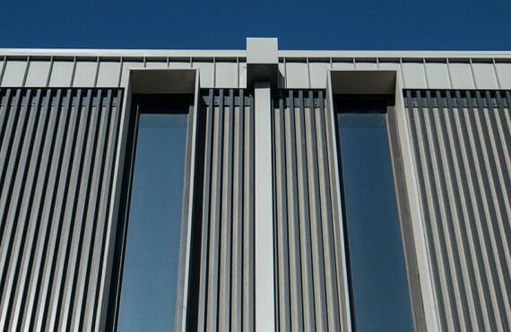 Nailstrip cladding in COLORBOND® Windspray at Murrumbeena Road Apartments, Melbourne