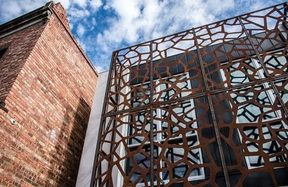 Standing Seam and Interlocking cladding in Natural Copper and COLORBOND® Monument at Fitzroy Street House, Melbourne