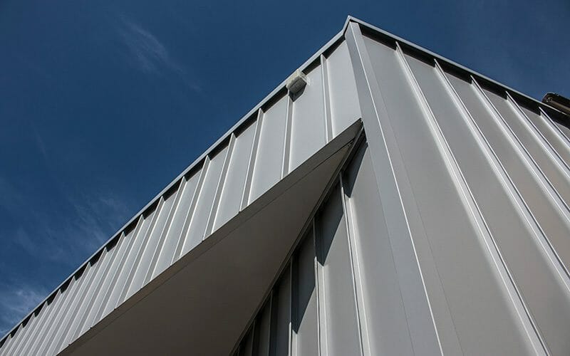 Standing Seam cladding in COLORBOND Steel® Cosmic™ Metallic at Elgin Street Commercial, Melbourne
