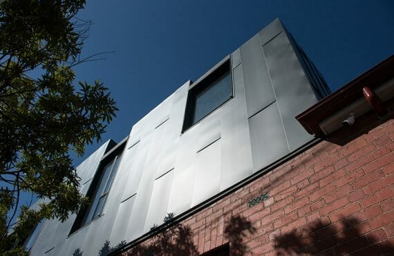 Flatlock cladding in Rheinzink Graphite Grey at Station Street House, Melbourne