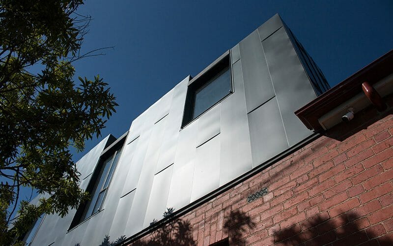 Flatlock cladding in Rheinzink Graphite Grey at Station Street House, Melbourne