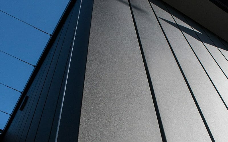 Interlocking cladding in COLORBOND® Steel Matt Monument® at Jenkins Street House, Melbourne